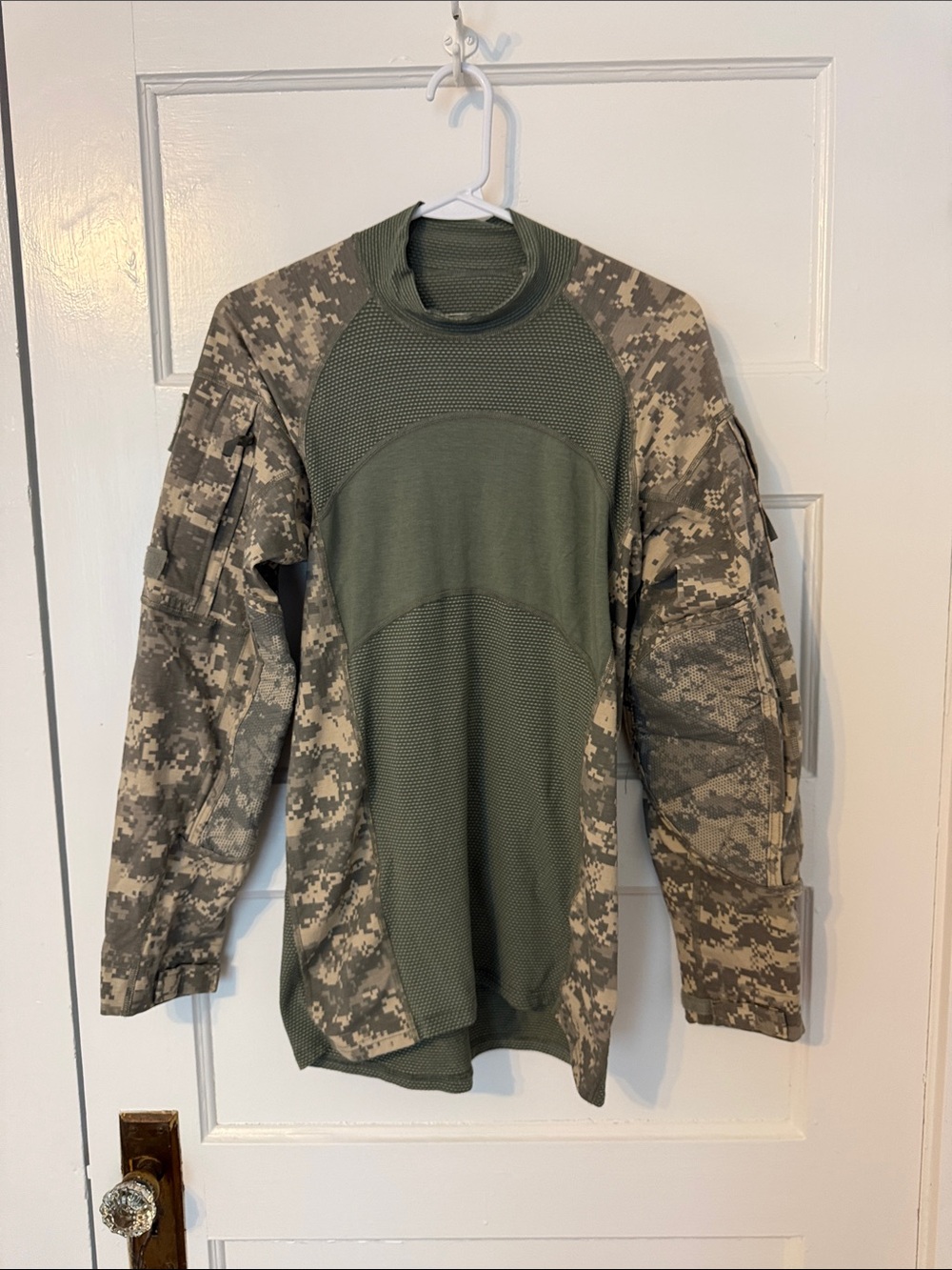 Men's Tactical Long Sleeve Combat Shirt in Olive and Digital Camo